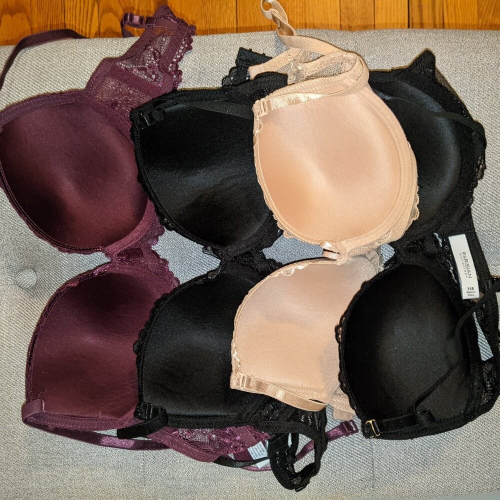 Cleaning sale:NWOT 34B light pad lace bras Parisian Intimate - Picture 3 of 5